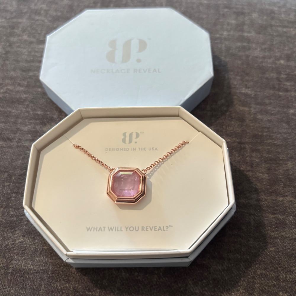 Bomb Party Necklace A Quickened Pulse Purple Kunzite Quartz on Rose Gold NK56177 - Picture 1 of 4
